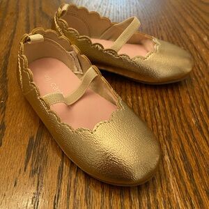 Carter's Gold Scalloped Ballet Flats